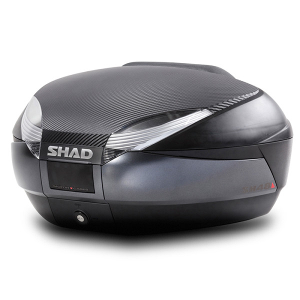 Shad SH48 Top Box Black/Dark Grey inc Backrest And Carbon Cover